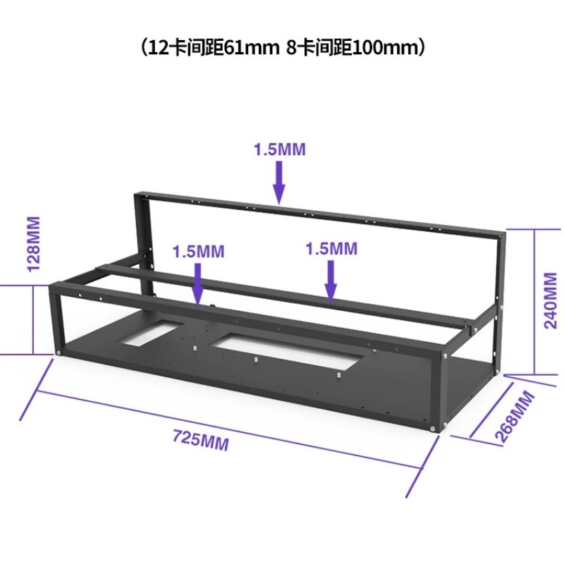 12 Gpu Open Air Frame Case - ATX B250 메인보드용 12개 GPU 채굴